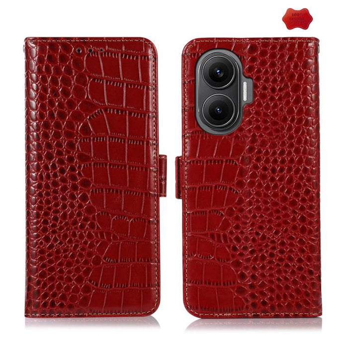 Funda para teléfono con capa superior de piel de vaca y efecto cocodrilo, For Redmi A7 Pro 171mm / Poco C85x 5G, For Redmi Turbo 5 Max / Poco X8 Pro Max, For Redmi Turbo 5 5G / Poco X8 Pro 5G, For Redmi Note 15 Pro+ 5G Global 163.3                     ...
