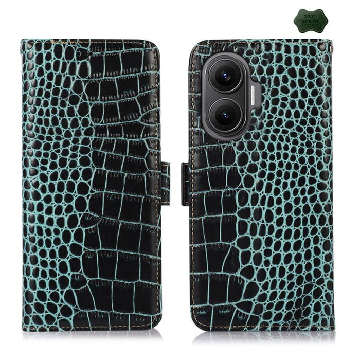 Funda para teléfono con capa superior de piel de vaca y efecto cocodrilo, For Redmi A7 Pro 171mm / Poco C85x 5G, For Redmi Turbo 5 Max / Poco X8 Pro Max, For Redmi Turbo 5 5G / Poco X8 Pro 5G, For Redmi Note 15 Pro+ 5G Global 163.3                     ...