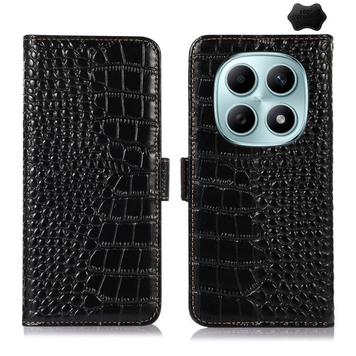 Funda para teléfono con capa superior de piel de vaca y efecto cocodrilo, For Redmi A7 Pro 171mm / Poco C85x 5G, For Redmi Turbo 5 Max / Poco X8 Pro Max, For Redmi Turbo 5 5G / Poco X8 Pro 5G, For Redmi Note 15 Pro+ 5G Global 163.3                     ...