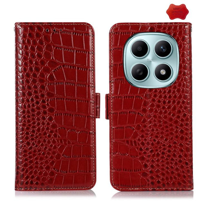 Funda para teléfono con capa superior de piel de vaca y efecto cocodrilo, For Redmi A7 Pro 171mm / Poco C85x 5G, For Redmi Turbo 5 Max / Poco X8 Pro Max, For Redmi Turbo 5 5G / Poco X8 Pro 5G, For Redmi Note 15 Pro+ 5G Global 163.3                     ...