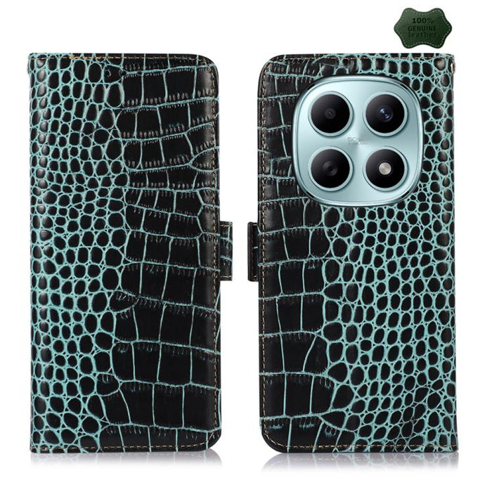 Funda para teléfono con capa superior de piel de vaca y efecto cocodrilo, For Redmi A7 Pro 171mm / Poco C85x 5G, For Redmi Turbo 5 Max / Poco X8 Pro Max, For Redmi Turbo 5 5G / Poco X8 Pro 5G, For Redmi Note 15 Pro+ 5G Global 163.3                     ...