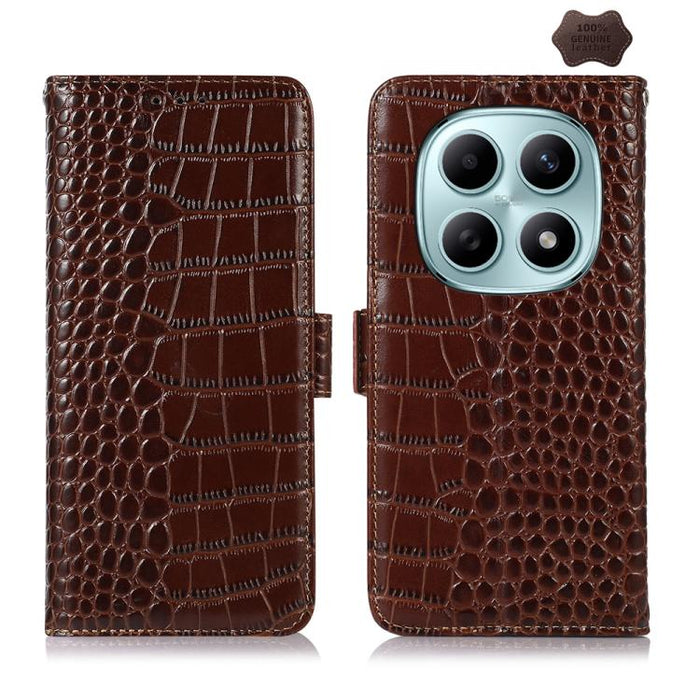 Funda para teléfono con capa superior de piel de vaca y efecto cocodrilo, For Redmi A7 Pro 171mm / Poco C85x 5G, For Redmi Turbo 5 Max / Poco X8 Pro Max, For Redmi Turbo 5 5G / Poco X8 Pro 5G, For Redmi Note 15 Pro+ 5G Global 163.3                     ...
