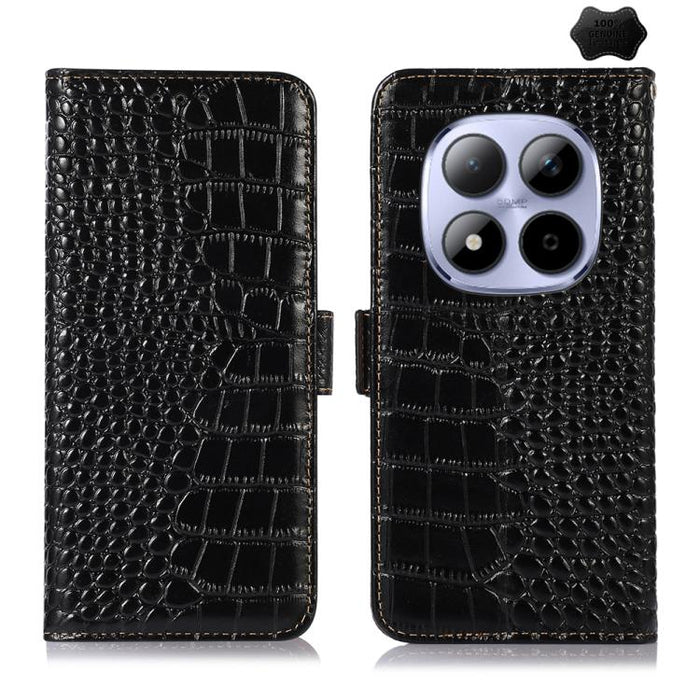 Funda para teléfono con capa superior de piel de vaca y efecto cocodrilo, For Redmi A7 Pro 171mm / Poco C85x 5G, For Redmi Turbo 5 Max / Poco X8 Pro Max, For Redmi Turbo 5 5G / Poco X8 Pro 5G, For Redmi Note 15 Pro+ 5G Global 163.3                     ...