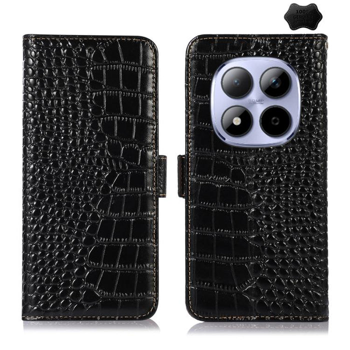 Funda para teléfono con capa superior de piel de vaca y efecto cocodrilo, For Redmi A7 Pro 171mm / Poco C85x 5G, For Redmi Turbo 5 Max / Poco X8 Pro Max, For Redmi Turbo 5 5G / Poco X8 Pro 5G, For Redmi Note 15 Pro+ 5G Global 163.3                     ...
