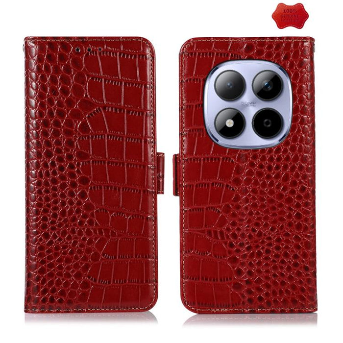 Funda para teléfono con capa superior de piel de vaca y efecto cocodrilo, For Redmi A7 Pro 171mm / Poco C85x 5G, For Redmi Turbo 5 Max / Poco X8 Pro Max, For Redmi Turbo 5 5G / Poco X8 Pro 5G, For Redmi Note 15 Pro+ 5G Global 163.3                     ...
