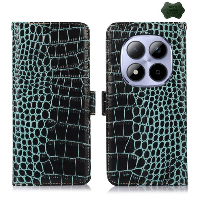 Funda para teléfono con capa superior de piel de vaca y efecto cocodrilo, For Redmi A7 Pro 171mm / Poco C85x 5G, For Redmi Turbo 5 Max / Poco X8 Pro Max, For Redmi Turbo 5 5G / Poco X8 Pro 5G, For Redmi Note 15 Pro+ 5G Global 163.3                     ...
