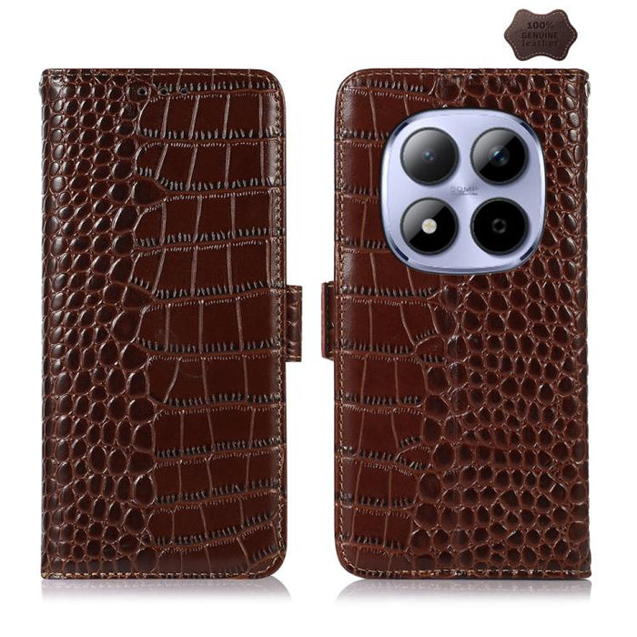 Funda para teléfono con capa superior de piel de vaca y efecto cocodrilo, For Redmi A7 Pro 171mm / Poco C85x 5G, For Redmi Turbo 5 Max / Poco X8 Pro Max, For Redmi Turbo 5 5G / Poco X8 Pro 5G, For Redmi Note 15 Pro+ 5G Global 163.3                     ...