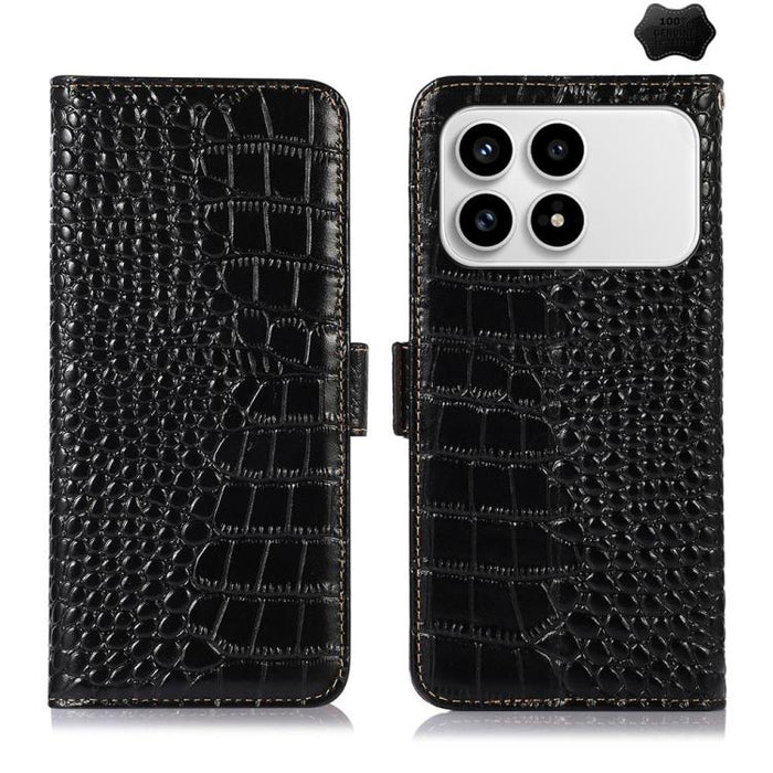 Funda para teléfono con capa superior de piel de vaca y efecto cocodrilo, For Redmi A7 Pro 171mm / Poco C85x 5G, For Redmi Turbo 5 Max / Poco X8 Pro Max, For Redmi Turbo 5 5G / Poco X8 Pro 5G, For Redmi Note 15 Pro+ 5G Global 163.3                     ...