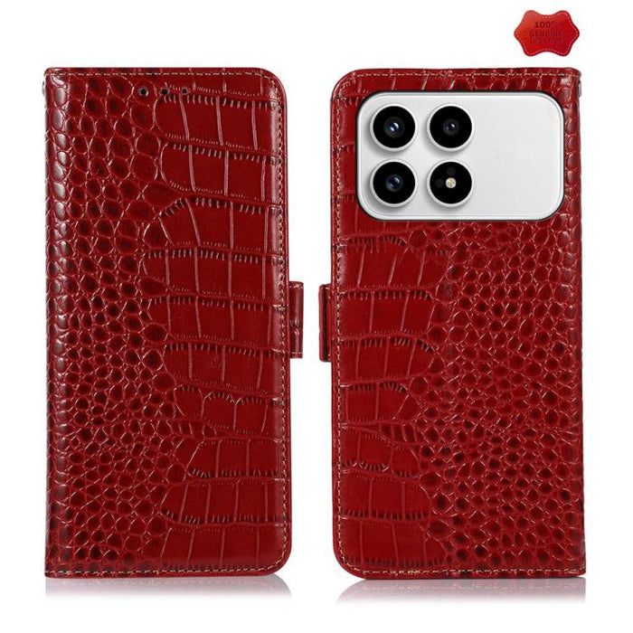 Funda para teléfono con capa superior de piel de vaca y efecto cocodrilo, For Redmi A7 Pro 171mm / Poco C85x 5G, For Redmi Turbo 5 Max / Poco X8 Pro Max, For Redmi Turbo 5 5G / Poco X8 Pro 5G, For Redmi Note 15 Pro+ 5G Global 163.3                     ...