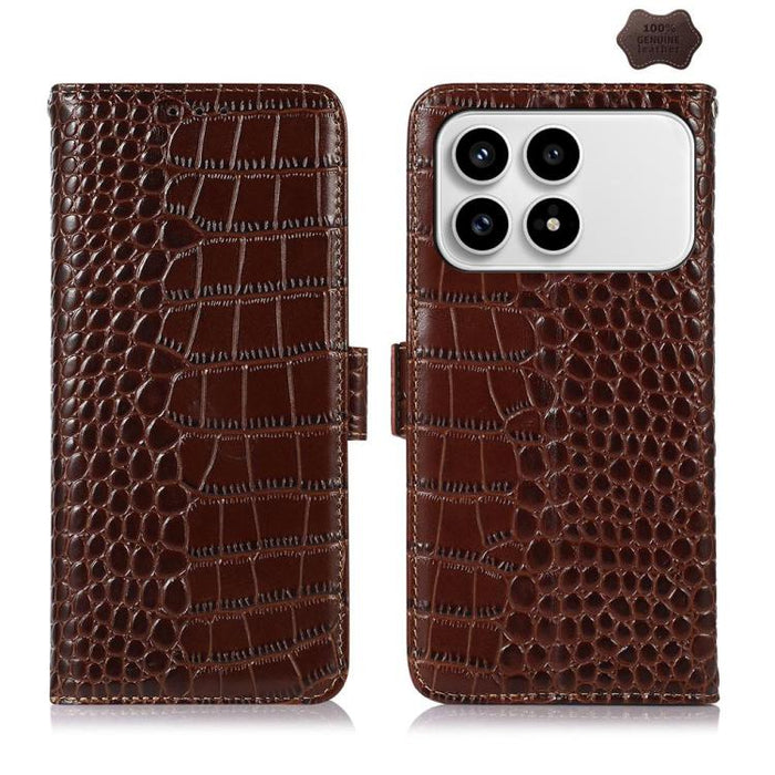 Funda para teléfono con capa superior de piel de vaca y efecto cocodrilo, For Redmi A7 Pro 171mm / Poco C85x 5G, For Redmi Turbo 5 Max / Poco X8 Pro Max, For Redmi Turbo 5 5G / Poco X8 Pro 5G, For Redmi Note 15 Pro+ 5G Global 163.3                     ...