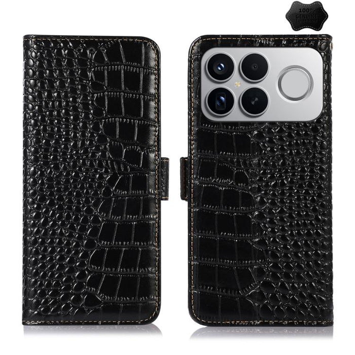 Funda para teléfono con capa superior de piel de vaca y efecto cocodrilo, For Redmi A7 Pro 171mm / Poco C85x 5G, For Redmi Turbo 5 Max / Poco X8 Pro Max, For Redmi Turbo 5 5G / Poco X8 Pro 5G, For Redmi Note 15 Pro+ 5G Global 163.3                     ...
