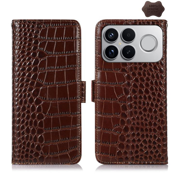 Funda para teléfono con capa superior de piel de vaca y efecto cocodrilo, For Redmi A7 Pro 171mm / Poco C85x 5G, For Redmi Turbo 5 Max / Poco X8 Pro Max, For Redmi Turbo 5 5G / Poco X8 Pro 5G, For Redmi Note 15 Pro+ 5G Global 163.3                     ...