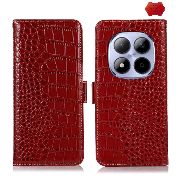 Funda para teléfono con capa superior de piel de vaca y efecto cocodrilo, For Redmi A7 Pro 171mm / Poco C85x 5G, For Redmi Turbo 5 Max / Poco X8 Pro Max, For Redmi Turbo 5 5G / Poco X8 Pro 5G, For Redmi Note 15 Pro+ 5G Global 163.3                     ...