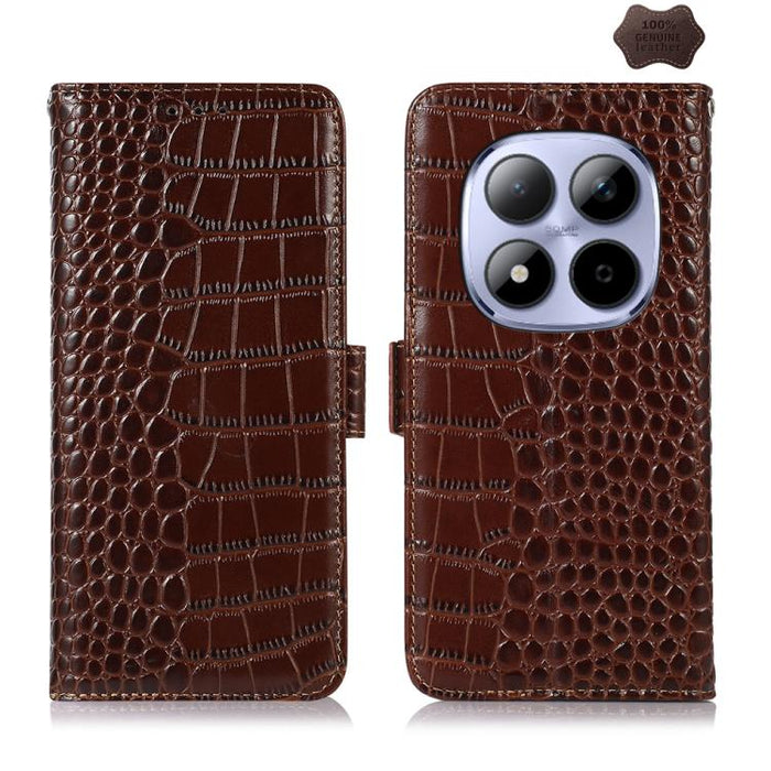 Funda para teléfono con capa superior de piel de vaca y efecto cocodrilo, For Redmi A7 Pro 171mm / Poco C85x 5G, For Redmi Turbo 5 Max / Poco X8 Pro Max, For Redmi Turbo 5 5G / Poco X8 Pro 5G, For Redmi Note 15 Pro+ 5G Global 163.3                     ...
