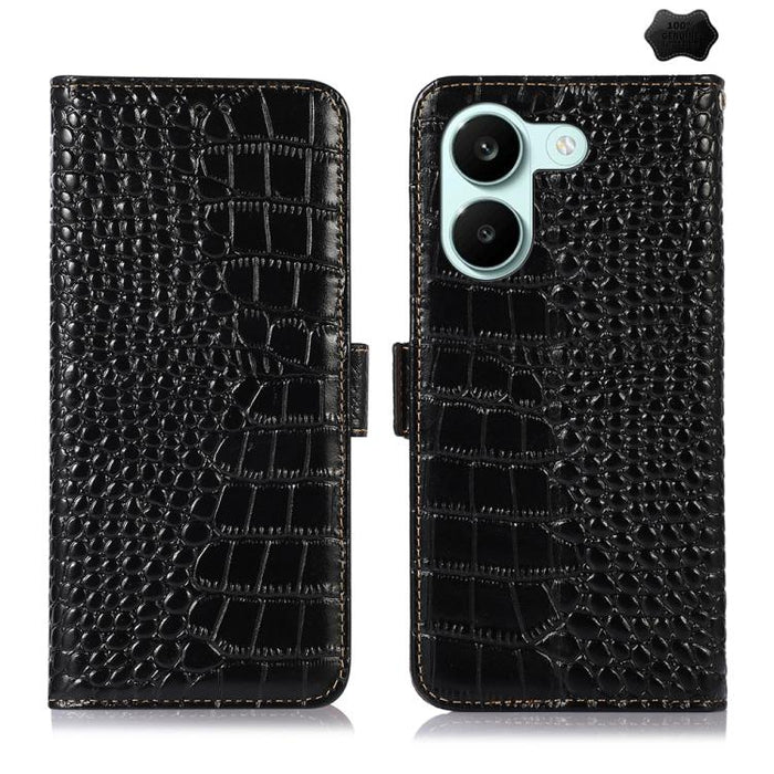 Funda para teléfono con capa superior de piel de vaca y efecto cocodrilo, For Redmi A7 Pro 171mm / Poco C85x 5G, For Redmi Turbo 5 Max / Poco X8 Pro Max, For Redmi Turbo 5 5G / Poco X8 Pro 5G, For Redmi Note 15 Pro+ 5G Global 163.3                     ...