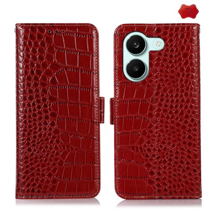 Funda para teléfono con capa superior de piel de vaca y efecto cocodrilo, For Redmi A7 Pro 171mm / Poco C85x 5G, For Redmi Turbo 5 Max / Poco X8 Pro Max, For Redmi Turbo 5 5G / Poco X8 Pro 5G, For Redmi Note 15 Pro+ 5G Global 163.3                     ...