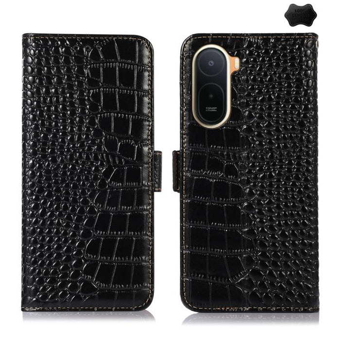 Funda para teléfono con capa superior de piel de vaca y efecto cocodrilo, For Redmi A7 Pro 171mm / Poco C85x 5G, For Redmi Turbo 5 Max / Poco X8 Pro Max, For Redmi Turbo 5 5G / Poco X8 Pro 5G, For Redmi Note 15 Pro+ 5G Global 163.3                     ...