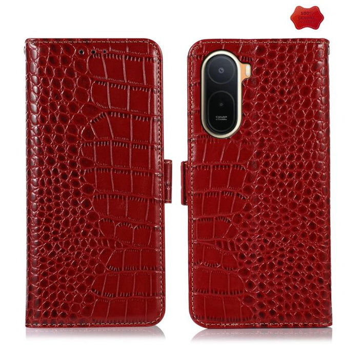 Funda para teléfono con capa superior de piel de vaca y efecto cocodrilo, For Redmi A7 Pro 171mm / Poco C85x 5G, For Redmi Turbo 5 Max / Poco X8 Pro Max, For Redmi Turbo 5 5G / Poco X8 Pro 5G, For Redmi Note 15 Pro+ 5G Global 163.3                     ...