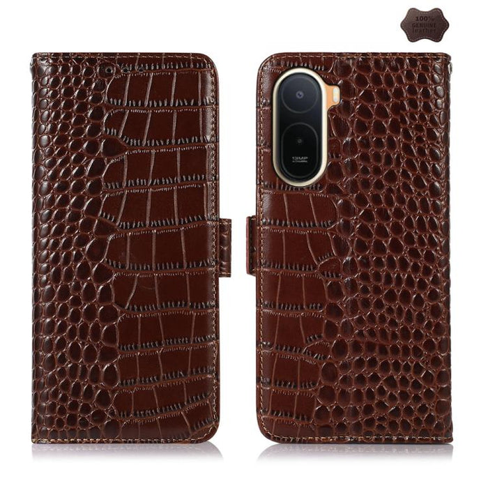 Funda para teléfono con capa superior de piel de vaca y efecto cocodrilo, For Redmi A7 Pro 171mm / Poco C85x 5G, For Redmi Turbo 5 Max / Poco X8 Pro Max, For Redmi Turbo 5 5G / Poco X8 Pro 5G, For Redmi Note 15 Pro+ 5G Global 163.3                     ...