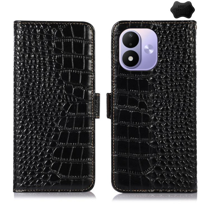 Funda para teléfono con capa superior de piel de vaca y efecto cocodrilo, For Redmi A7 Pro 171mm / Poco C85x 5G, For Redmi Turbo 5 Max / Poco X8 Pro Max, For Redmi Turbo 5 5G / Poco X8 Pro 5G, For Redmi Note 15 Pro+ 5G Global 163.3                     ...