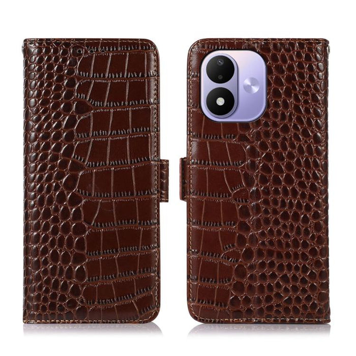 Funda para teléfono con capa superior de piel de vaca y efecto cocodrilo, For Redmi A7 Pro 171mm / Poco C85x 5G, For Redmi Turbo 5 Max / Poco X8 Pro Max, For Redmi Turbo 5 5G / Poco X8 Pro 5G, For Redmi Note 15 Pro+ 5G Global 163.3                     ...