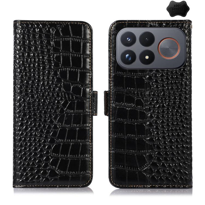Funda para teléfono con capa superior de piel de vaca y efecto cocodrilo, For Redmi A7 Pro 171mm / Poco C85x 5G, For Redmi Turbo 5 Max / Poco X8 Pro Max, For Redmi Turbo 5 5G / Poco X8 Pro 5G, For Redmi Note 15 Pro+ 5G Global 163.3                     ...
