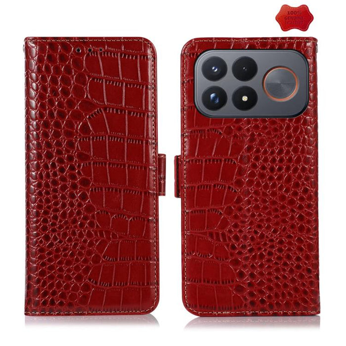 Funda para teléfono con capa superior de piel de vaca y efecto cocodrilo, For Redmi A7 Pro 171mm / Poco C85x 5G, For Redmi Turbo 5 Max / Poco X8 Pro Max, For Redmi Turbo 5 5G / Poco X8 Pro 5G, For Redmi Note 15 Pro+ 5G Global 163.3                     ...