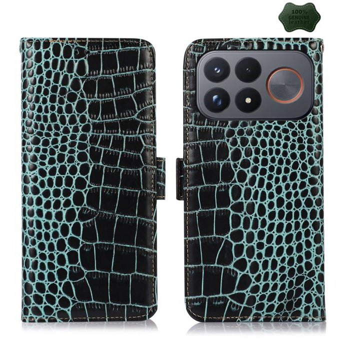 Funda para teléfono con capa superior de piel de vaca y efecto cocodrilo, For Redmi A7 Pro 171mm / Poco C85x 5G, For Redmi Turbo 5 Max / Poco X8 Pro Max, For Redmi Turbo 5 5G / Poco X8 Pro 5G, For Redmi Note 15 Pro+ 5G Global 163.3                     ...