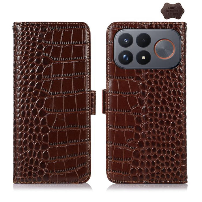 Funda para teléfono con capa superior de piel de vaca y efecto cocodrilo, For Redmi A7 Pro 171mm / Poco C85x 5G, For Redmi Turbo 5 Max / Poco X8 Pro Max, For Redmi Turbo 5 5G / Poco X8 Pro 5G, For Redmi Note 15 Pro+ 5G Global 163.3                     ...