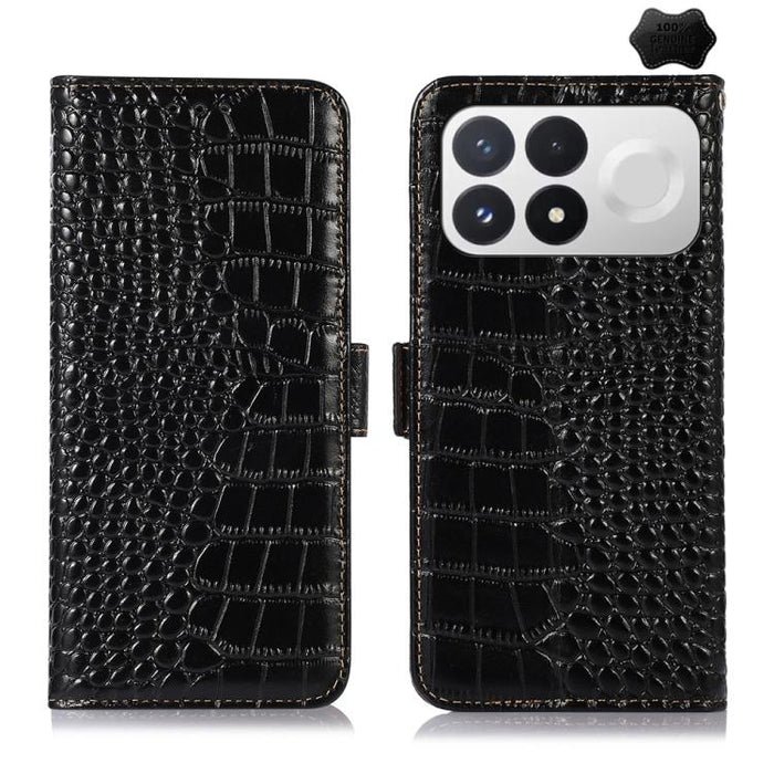 Funda para teléfono con capa superior de piel de vaca y efecto cocodrilo, For Redmi A7 Pro 171mm / Poco C85x 5G, For Redmi Turbo 5 Max / Poco X8 Pro Max, For Redmi Turbo 5 5G / Poco X8 Pro 5G, For Redmi Note 15 Pro+ 5G Global 163.3                     ...