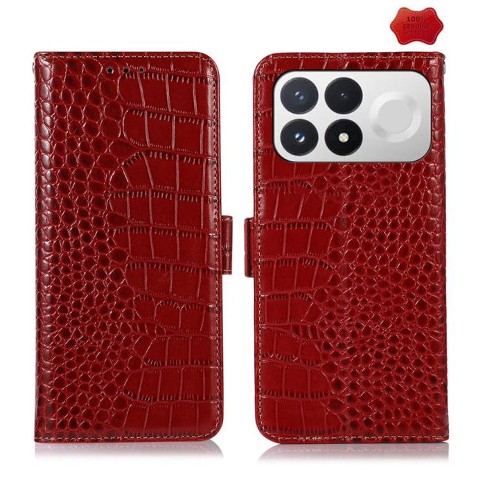 Funda para teléfono con capa superior de piel de vaca y efecto cocodrilo, For Redmi A7 Pro 171mm / Poco C85x 5G, For Redmi Turbo 5 Max / Poco X8 Pro Max, For Redmi Turbo 5 5G / Poco X8 Pro 5G, For Redmi Note 15 Pro+ 5G Global 163.3                     ...