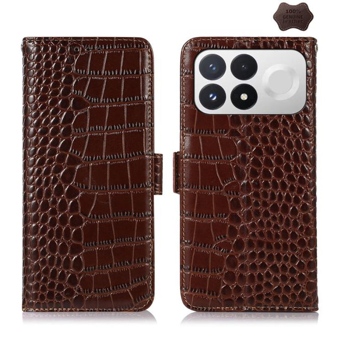 Funda para teléfono con capa superior de piel de vaca y efecto cocodrilo, For Redmi A7 Pro 171mm / Poco C85x 5G, For Redmi Turbo 5 Max / Poco X8 Pro Max, For Redmi Turbo 5 5G / Poco X8 Pro 5G, For Redmi Note 15 Pro+ 5G Global 163.3                     ...