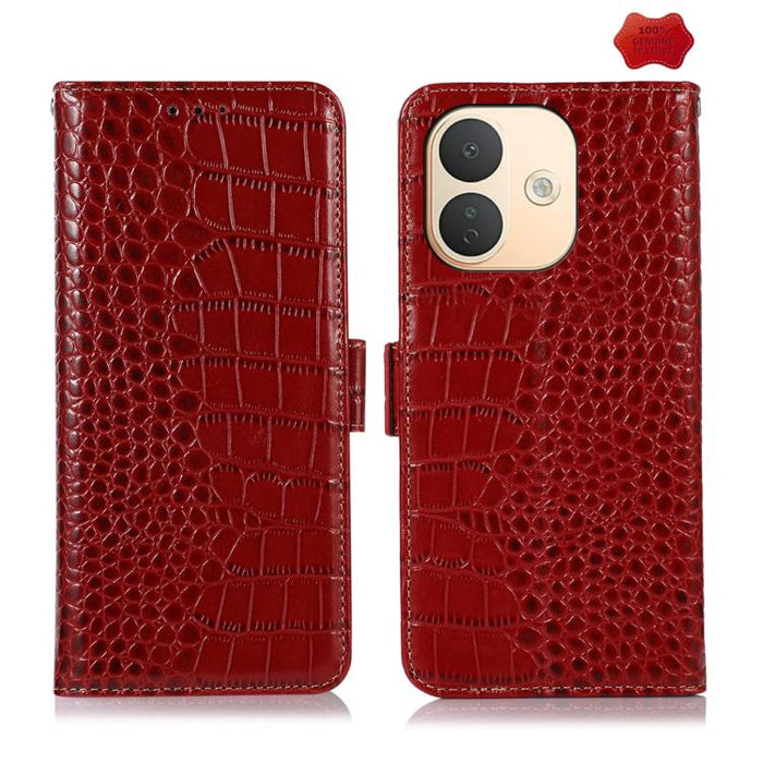 Funda para teléfono con capa superior de piel de vaca y efecto cocodrilo, For Redmi A7 Pro 171mm / Poco C85x 5G, For Redmi Turbo 5 Max / Poco X8 Pro Max, For Redmi Turbo 5 5G / Poco X8 Pro 5G, For Redmi Note 15 Pro+ 5G Global 163.3                     ...
