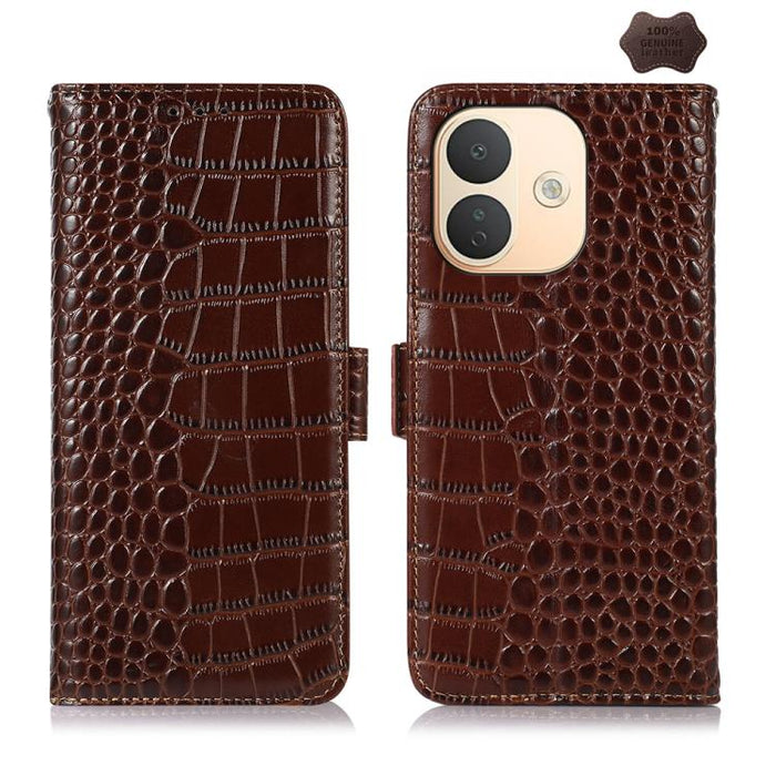 Funda para teléfono con capa superior de piel de vaca y efecto cocodrilo, For Redmi A7 Pro 171mm / Poco C85x 5G, For Redmi Turbo 5 Max / Poco X8 Pro Max, For Redmi Turbo 5 5G / Poco X8 Pro 5G, For Redmi Note 15 Pro+ 5G Global 163.3                     ...