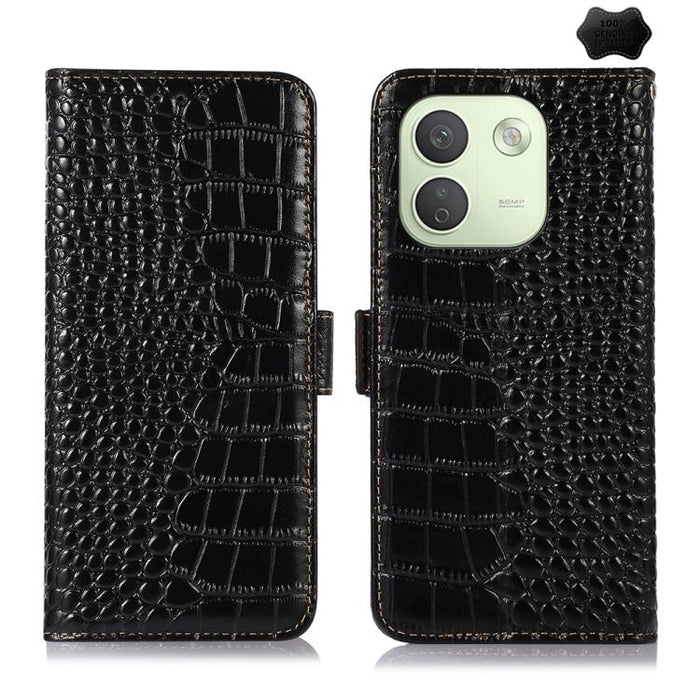 Funda para teléfono con capa superior de piel de vaca y efecto cocodrilo, For Redmi A7 Pro 171mm / Poco C85x 5G, For Redmi Turbo 5 Max / Poco X8 Pro Max, For Redmi Turbo 5 5G / Poco X8 Pro 5G, For Redmi Note 15 Pro+ 5G Global 163.3                     ...