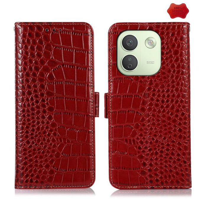 Funda para teléfono con capa superior de piel de vaca y efecto cocodrilo, For Redmi A7 Pro 171mm / Poco C85x 5G, For Redmi Turbo 5 Max / Poco X8 Pro Max, For Redmi Turbo 5 5G / Poco X8 Pro 5G, For Redmi Note 15 Pro+ 5G Global 163.3                     ...