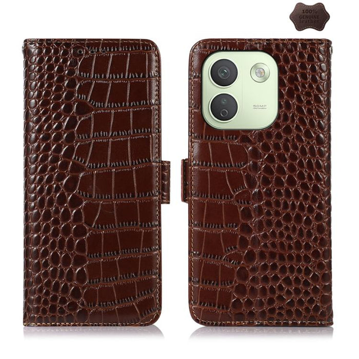 Funda para teléfono con capa superior de piel de vaca y efecto cocodrilo, For Redmi A7 Pro 171mm / Poco C85x 5G, For Redmi Turbo 5 Max / Poco X8 Pro Max, For Redmi Turbo 5 5G / Poco X8 Pro 5G, For Redmi Note 15 Pro+ 5G Global 163.3                     ...