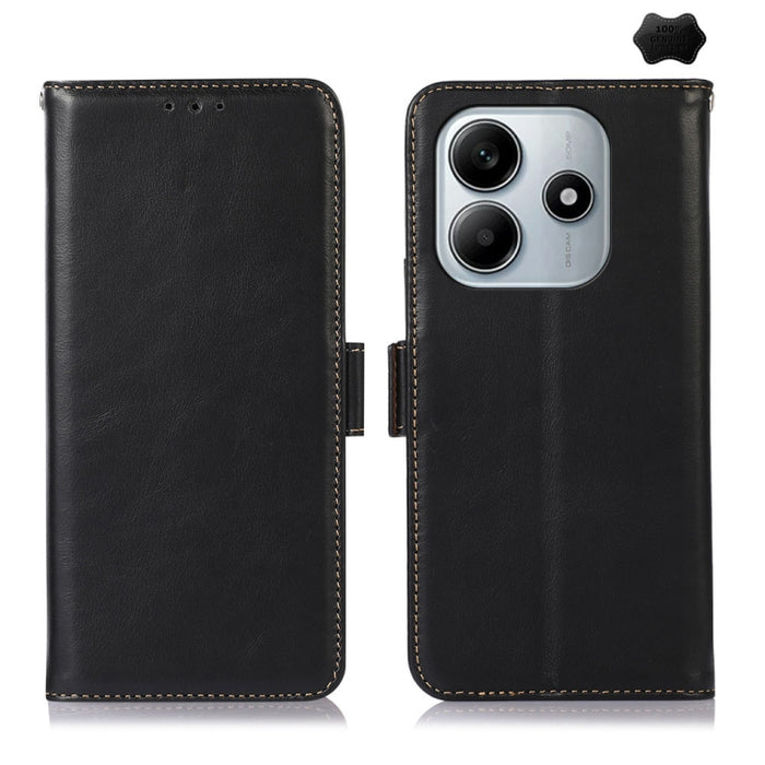 Funda para teléfono RFID de cuero genuino con textura de caballo loco magnético, For Redmi A7 Pro 171mm / Poco C85x 5G, For Redmi Turbo 5 Max / Poco X8 Pro Max, For Redmi Turbo 5 5G / Poco X8 Pro 5G, For Redmi Note 15 Pro+ 5G Global 163.3mm            ...