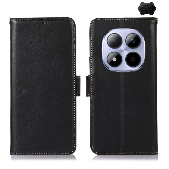 Funda para teléfono RFID de cuero genuino con textura de caballo loco magnético, For Redmi A7 Pro 171mm / Poco C85x 5G, For Redmi Turbo 5 Max / Poco X8 Pro Max, For Redmi Turbo 5 5G / Poco X8 Pro 5G, For Redmi Note 15 Pro+ 5G Global 163.3mm            ...