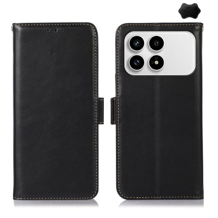 Funda para teléfono RFID de cuero genuino con textura de caballo loco magnético, For Redmi A7 Pro 171mm / Poco C85x 5G, For Redmi Turbo 5 Max / Poco X8 Pro Max, For Redmi Turbo 5 5G / Poco X8 Pro 5G, For Redmi Note 15 Pro+ 5G Global 163.3mm            ...