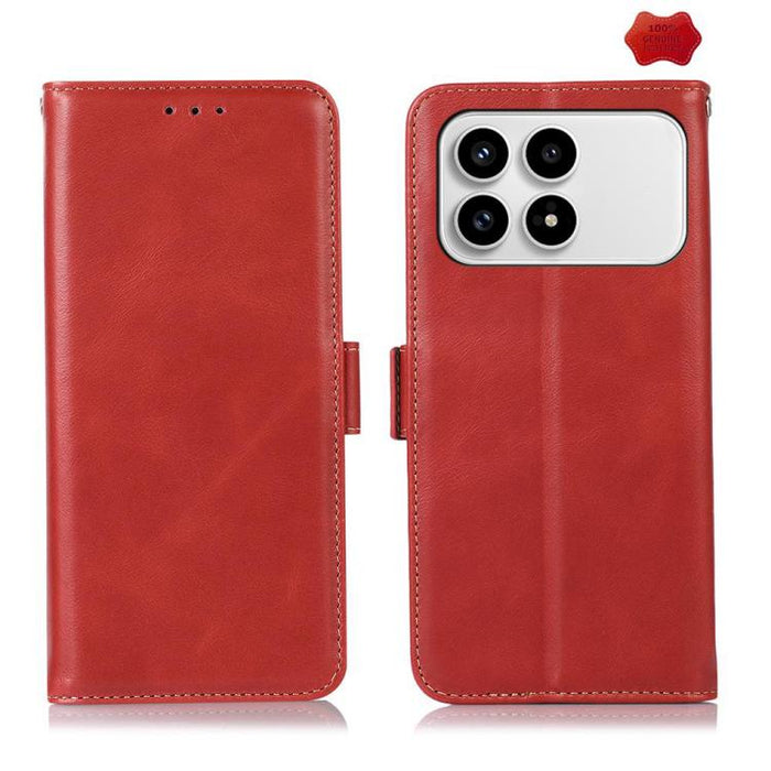Funda para teléfono RFID de cuero genuino con textura de caballo loco magnético, For Redmi A7 Pro 171mm / Poco C85x 5G, For Redmi Turbo 5 Max / Poco X8 Pro Max, For Redmi Turbo 5 5G / Poco X8 Pro 5G, For Redmi Note 15 Pro+ 5G Global 163.3mm            ...