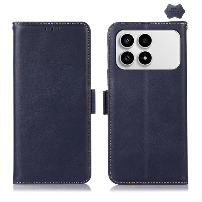 Funda para teléfono RFID de cuero genuino con textura de caballo loco magnético, For Redmi A7 Pro 171mm / Poco C85x 5G, For Redmi Turbo 5 Max / Poco X8 Pro Max, For Redmi Turbo 5 5G / Poco X8 Pro 5G, For Redmi Note 15 Pro+ 5G Global 163.3mm            ...