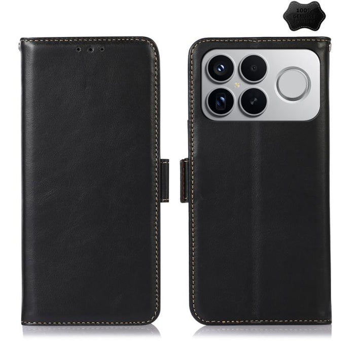 Funda para teléfono RFID de cuero genuino con textura de caballo loco magnético, For Redmi A7 Pro 171mm / Poco C85x 5G, For Redmi Turbo 5 Max / Poco X8 Pro Max, For Redmi Turbo 5 5G / Poco X8 Pro 5G, For Redmi Note 15 Pro+ 5G Global 163.3mm            ...