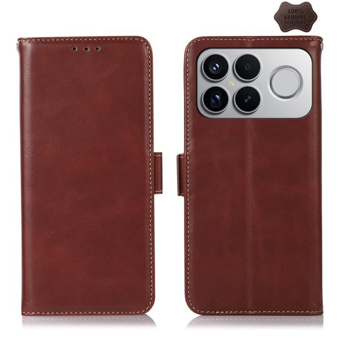 Funda para teléfono RFID de cuero genuino con textura de caballo loco magnético, For Redmi A7 Pro 171mm / Poco C85x 5G, For Redmi Turbo 5 Max / Poco X8 Pro Max, For Redmi Turbo 5 5G / Poco X8 Pro 5G, For Redmi Note 15 Pro+ 5G Global 163.3mm            ...