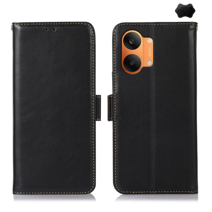 Funda para teléfono RFID de cuero genuino con textura de caballo loco magnético, For Redmi A7 Pro 171mm / Poco C85x 5G, For Redmi Turbo 5 Max / Poco X8 Pro Max, For Redmi Turbo 5 5G / Poco X8 Pro 5G, For Redmi Note 15 Pro+ 5G Global 163.3mm            ...