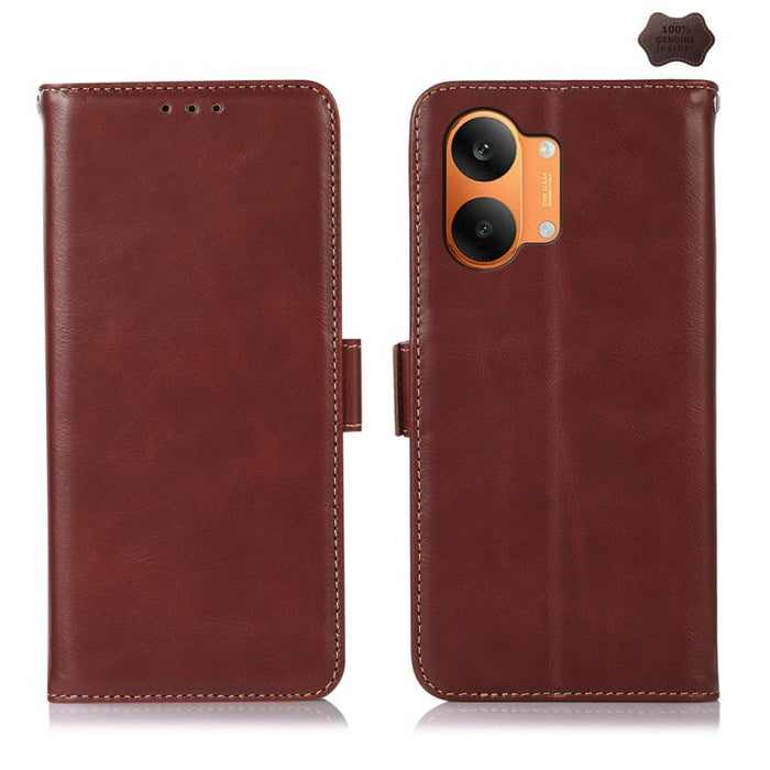 Funda para teléfono RFID de cuero genuino con textura de caballo loco magnético, For Redmi A7 Pro 171mm / Poco C85x 5G, For Redmi Turbo 5 Max / Poco X8 Pro Max, For Redmi Turbo 5 5G / Poco X8 Pro 5G, For Redmi Note 15 Pro+ 5G Global 163.3mm            ...