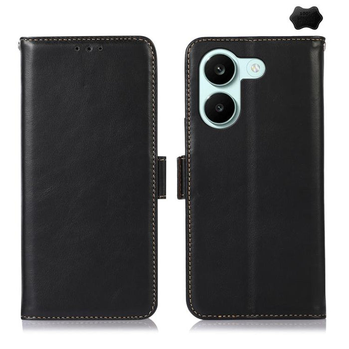 Funda para teléfono RFID de cuero genuino con textura de caballo loco magnético, For Redmi A7 Pro 171mm / Poco C85x 5G, For Redmi Turbo 5 Max / Poco X8 Pro Max, For Redmi Turbo 5 5G / Poco X8 Pro 5G, For Redmi Note 15 Pro+ 5G Global 163.3mm            ...