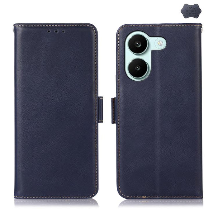 Funda para teléfono RFID de cuero genuino con textura de caballo loco magnético, For Redmi A7 Pro 171mm / Poco C85x 5G, For Redmi Turbo 5 Max / Poco X8 Pro Max, For Redmi Turbo 5 5G / Poco X8 Pro 5G, For Redmi Note 15 Pro+ 5G Global 163.3mm            ...