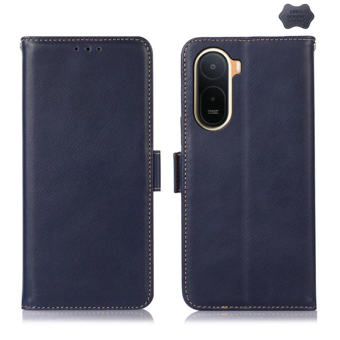 Funda para teléfono RFID de cuero genuino con textura de caballo loco magnético, For Redmi A7 Pro 171mm / Poco C85x 5G, For Redmi Turbo 5 Max / Poco X8 Pro Max, For Redmi Turbo 5 5G / Poco X8 Pro 5G, For Redmi Note 15 Pro+ 5G Global 163.3mm            ...