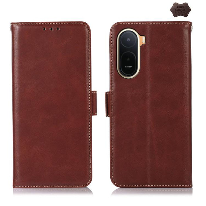 Funda para teléfono RFID de cuero genuino con textura de caballo loco magnético, For Redmi A7 Pro 171mm / Poco C85x 5G, For Redmi Turbo 5 Max / Poco X8 Pro Max, For Redmi Turbo 5 5G / Poco X8 Pro 5G, For Redmi Note 15 Pro+ 5G Global 163.3mm            ...